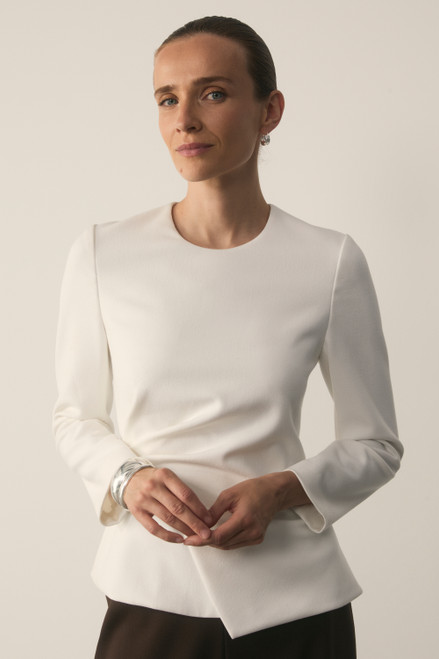 Malone Top Ivory Sculpt Stretch Crepe