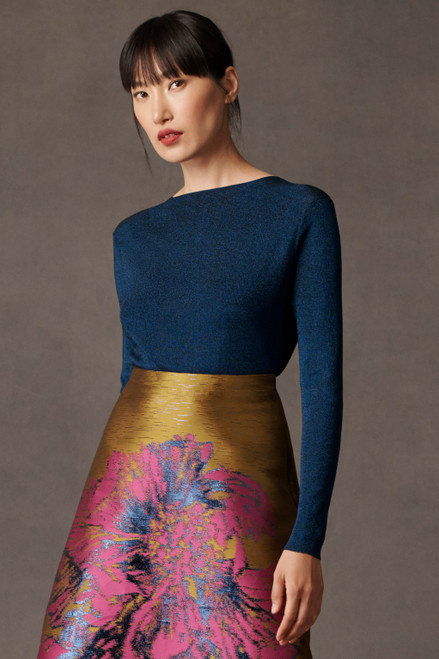 Sentiero Knitted Top Navy Metallic
