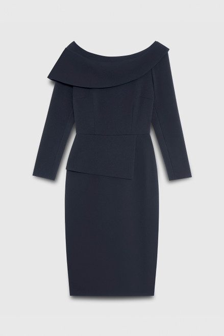 Palmerston Dress Navy Sculpt Stretch Crepe