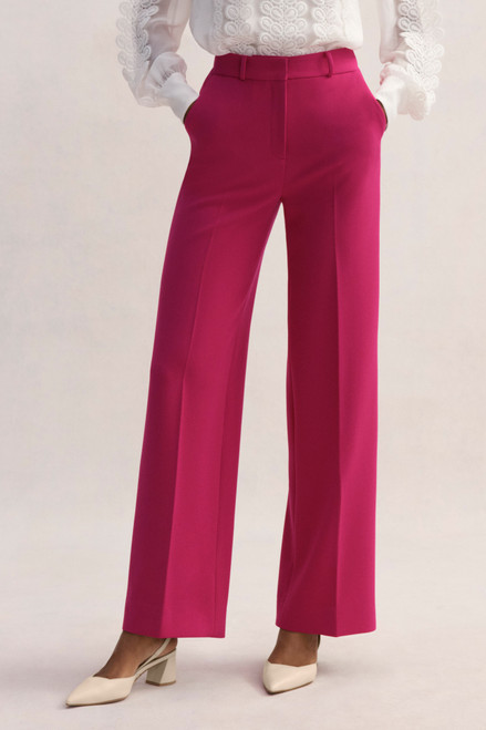 Adelaide Wide-Leg Trousers Fuchsia Pink Sculpt Stretch Crepe