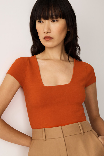 Cierra Top Burnt Orange Sculpt Knit