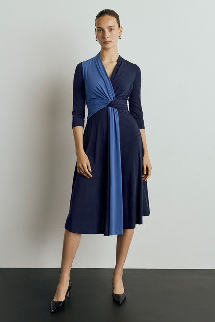 Avebury Dress Slate Blue And Navy Crepe Jersey