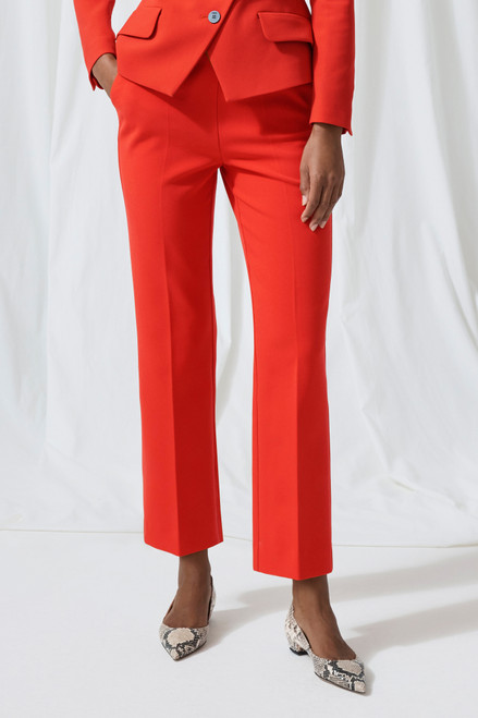 Sienna Trousers Straight-Leg Vivid Orange Stretch Tailoring