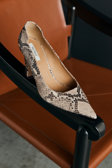 Milano 80 Heel Snake-Embossed Leather