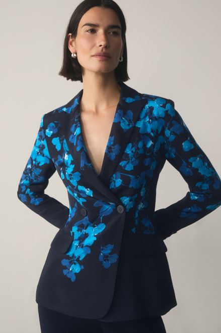 Knighton Silk Jacket Navy And Turquoise