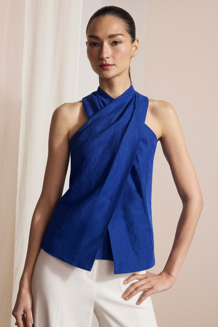 Cascia Top Electric Blue Linen Cotton