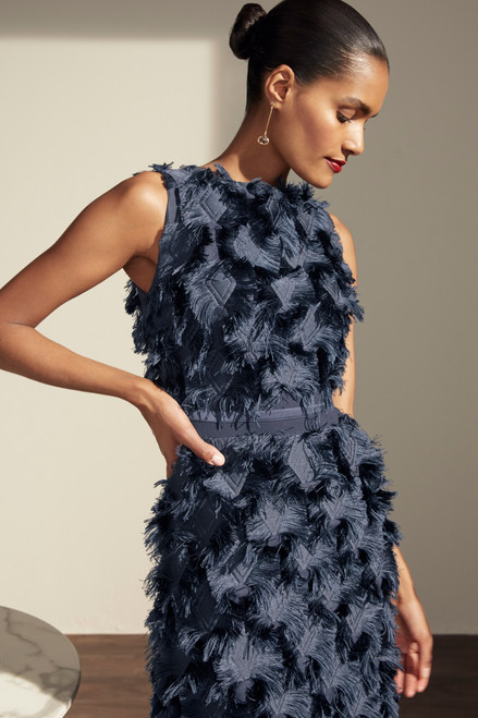 Novella Dress Midnight Blue Silk Fil Coupé