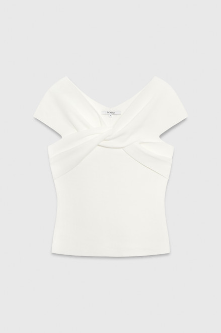 Lucila Top Ivory Sculpt Knit