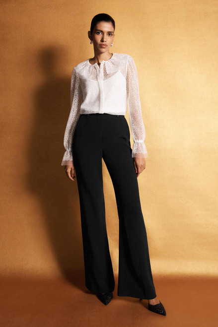 Clever Crepe Lexington Flared Trousers Black Clever Crepe Lexington Flared Trousers Black