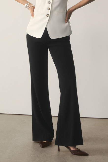 Clever Crepe Lexington Flared Trousers Black