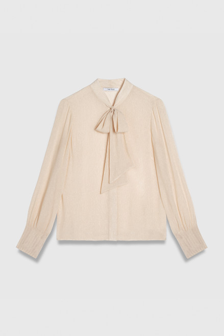 Deloraine Blouse Light Champagne Metallic Georgette