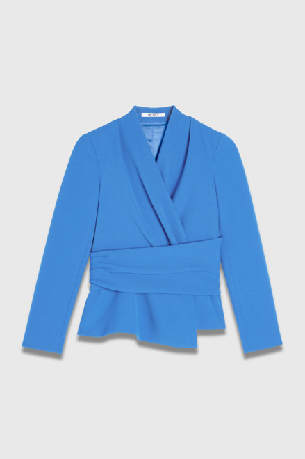 Belleville Top Sky Blue Sculpt Stretch Crepe