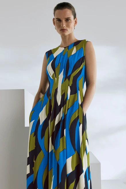 Mariano Crepe Dress Blue Multicolour