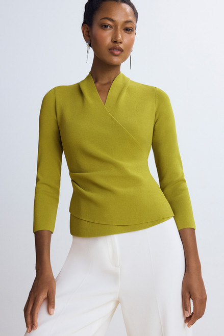 Eldia Sculpt Knit Long Sleeve Top Chartreuse