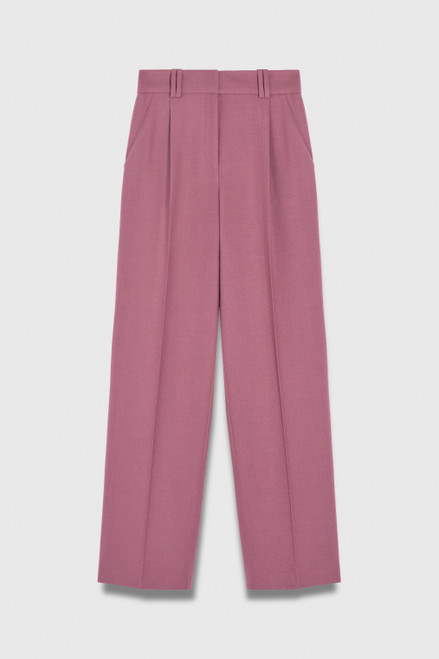 365 Pure Wool Talia Straight-Leg Trousers Dark Rose Pink
