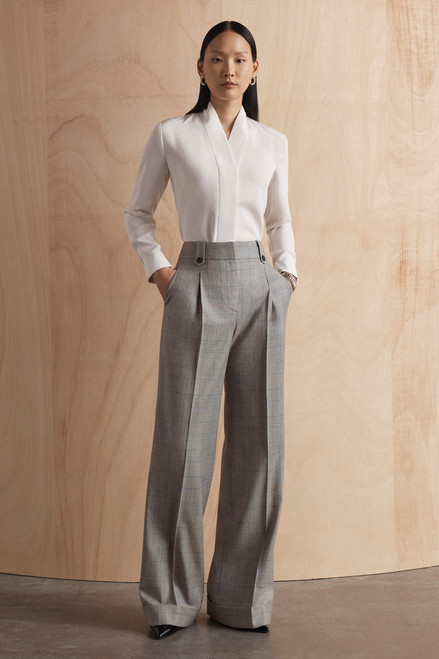 Bowery Blouse Ivory Stretch Silk