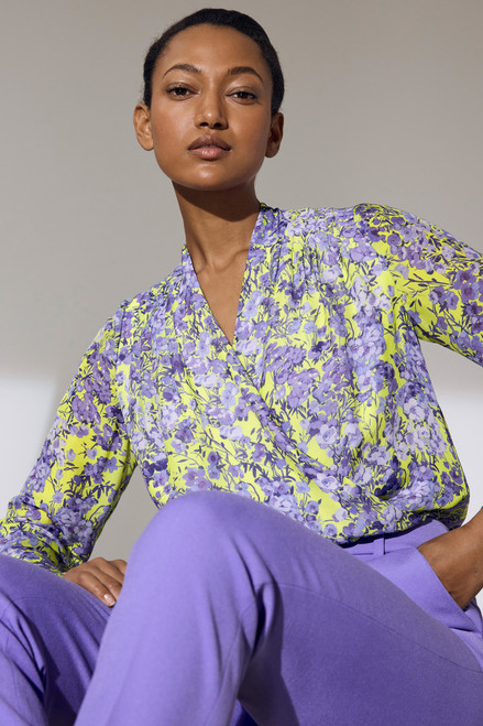 Lyra Silk Blouse Yellow And Purple