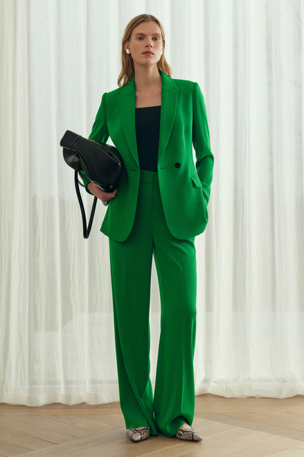 Clever Crepe Adelaide Wide-Leg Trousers Vibrant Green