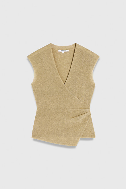 Eldia Metallic Knit Top Gold