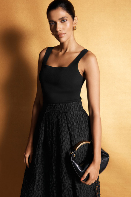 Keighley Sculpt Knit Top Black Keighley Sculpt Knit Top Black