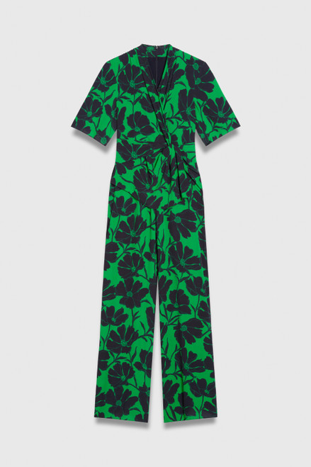Sutri Crepe Jumpsuit Vibrant Green And Navy