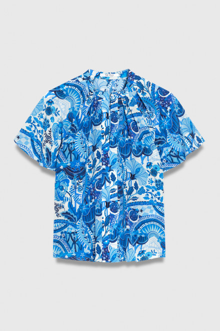 Aurora Silk Blouse Made With Liberty Fabric Blue Multicolour