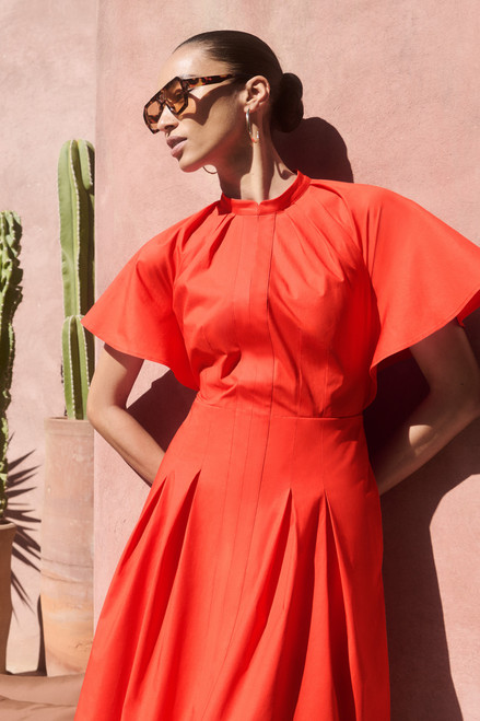 Aurora Cotton Dress Summer Orange