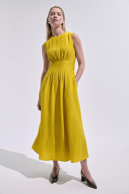 Mariano Silk Jacquard Dress Chartreuse Yellow