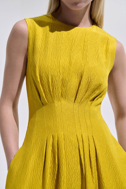 Mariano Silk Jacquard Dress Chartreuse Yellow