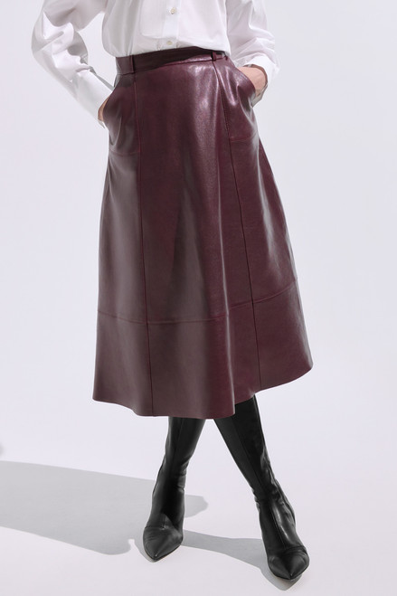 Andalo Leather Skirt Deep Burgundy