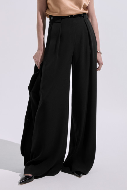 Clever Crepe Lyon Palazzo Trousers Black