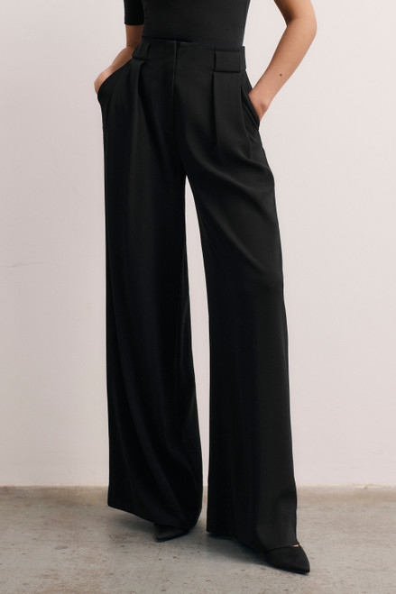 Clever Crepe Lyon Palazzo Trousers Black