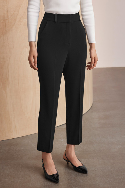 Clever Crepe Slim-Leg Trousers Black