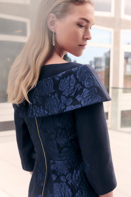 Palmerston Jacquard Dress Navy