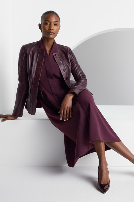 Andria Crepe Dress Deep Plum