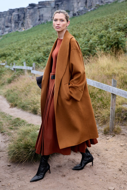 Berkeley Wool Double-Faced Coat Camel