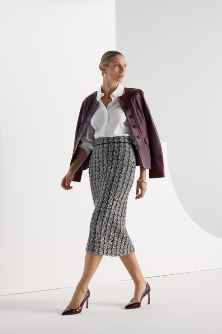 Hampton Tweed Knit Skirt Black And White