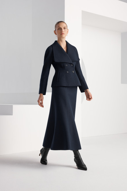 Ellingham Boiled Wool Skirt Navy