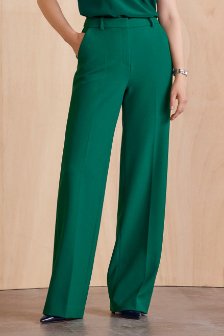 Adelaide Sculpt Stretch Crepe Wide-Leg Trousers Cyanine Green