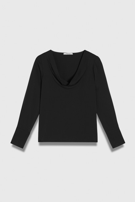 Delvino Stretch Silk Blouse Black