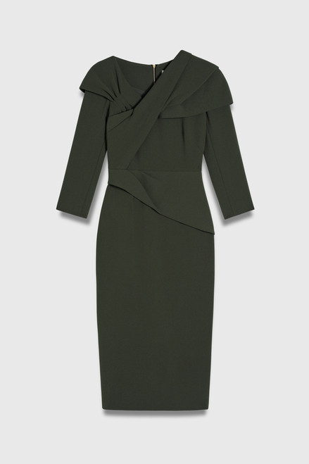 Iona Sculpt Stretch Crepe Dress Highland Green