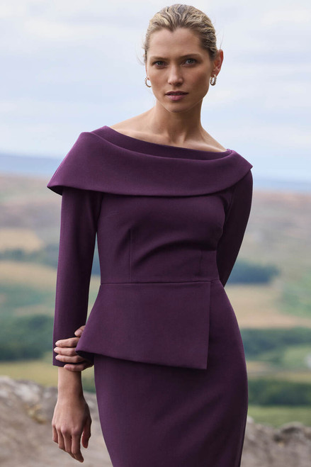 Palmerston Sculpt Stretch Crepe Dress Maroon