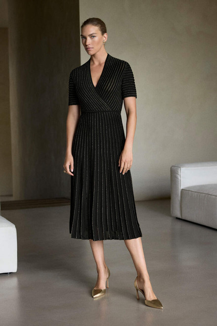 Jura Metallic Knit Dress Black