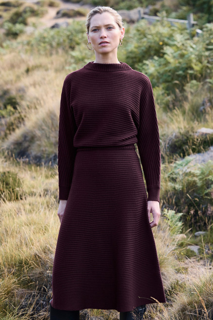 Savoia Merino Dress Deep Maroon