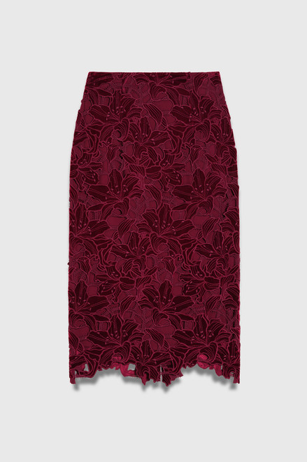 Kerrison Velvet Lace Skirt Dark Crimson