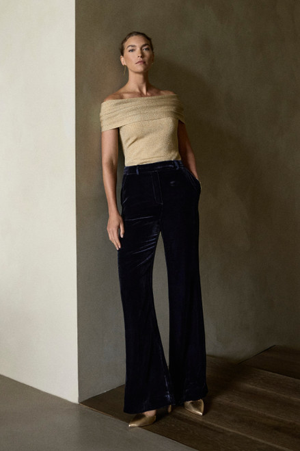 Lexington Velvet Trousers Navy