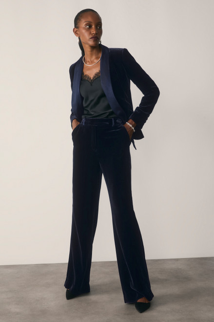 Lexington Velvet Trousers Navy