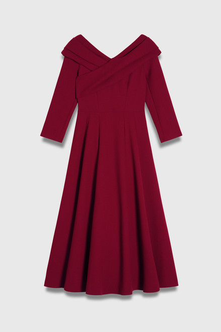 Palermo Pure Wool Double Crepe Dress Crimson