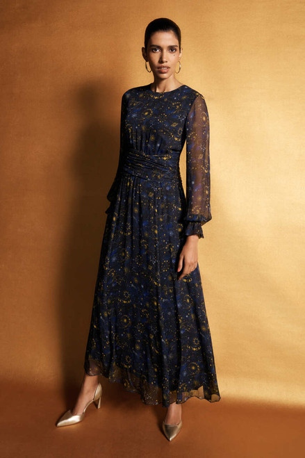 Portofino Silk Georgette Dress Navy