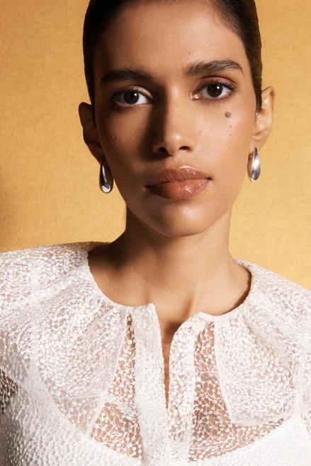 Soleto Sequin Lace Blouse Ivory